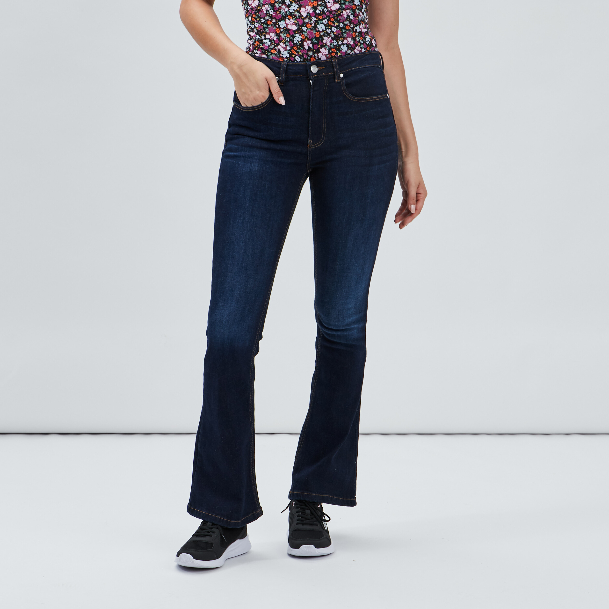 Jeans flare Creeks denim brut femme | La Halle