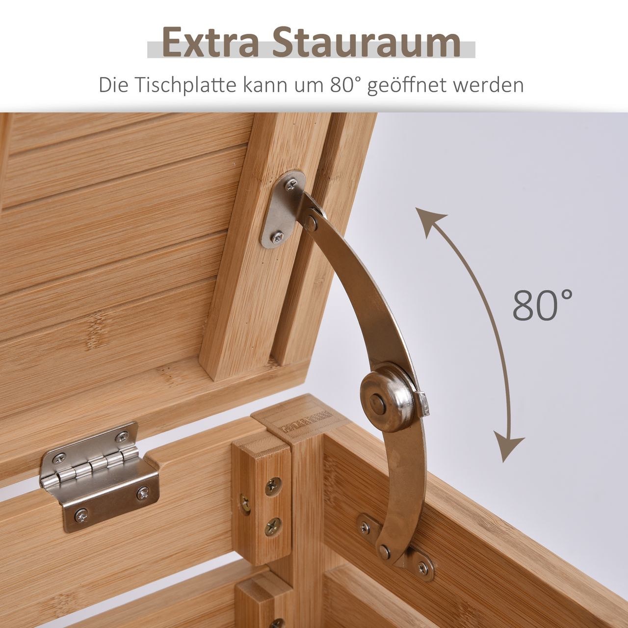 HOMCOM Badregal Badzimmerregal mit 2 Ablagen Klappdeckel Standregal Bambus Natur