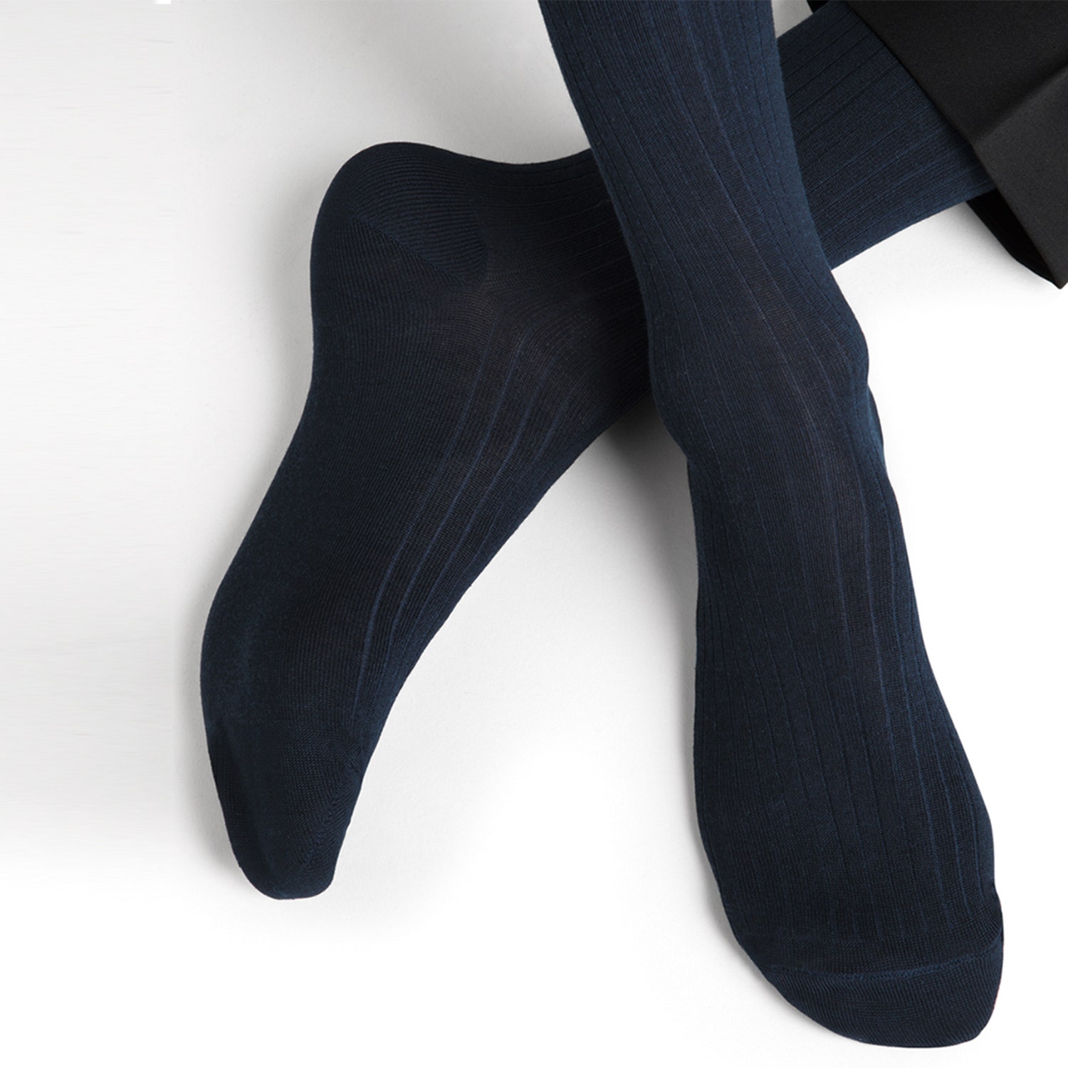 Lot de 2 paires de chaussettes marine BLEU FORET 43-46