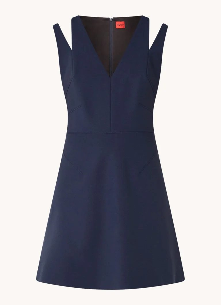 HUGO BOSS Grace, rochie scurtă trapez cu cusături decorative.