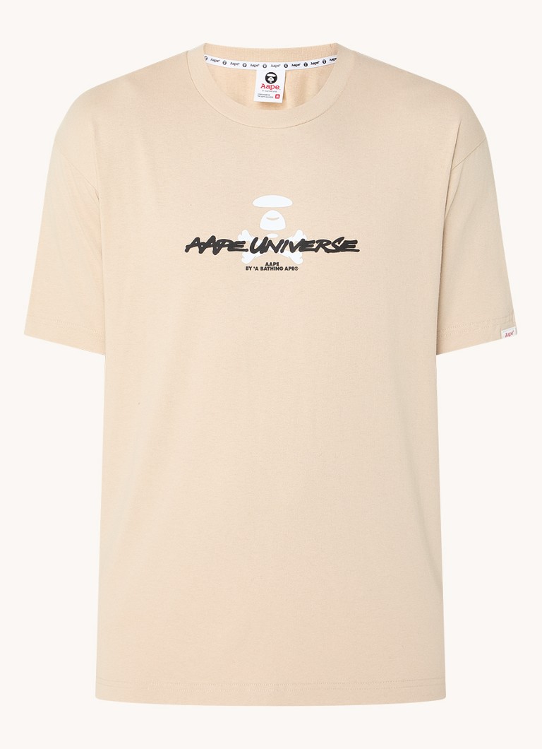 Camiseta Aape com logo e estampa nas costas