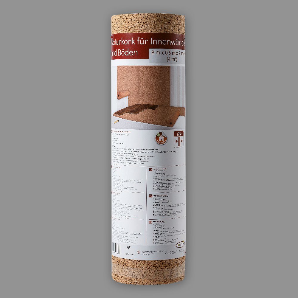 Homestar Korkrolle Naturkorkrolle - Kork für Wand & Fußboden, Breite 50cm, verringert den Energiebedarf