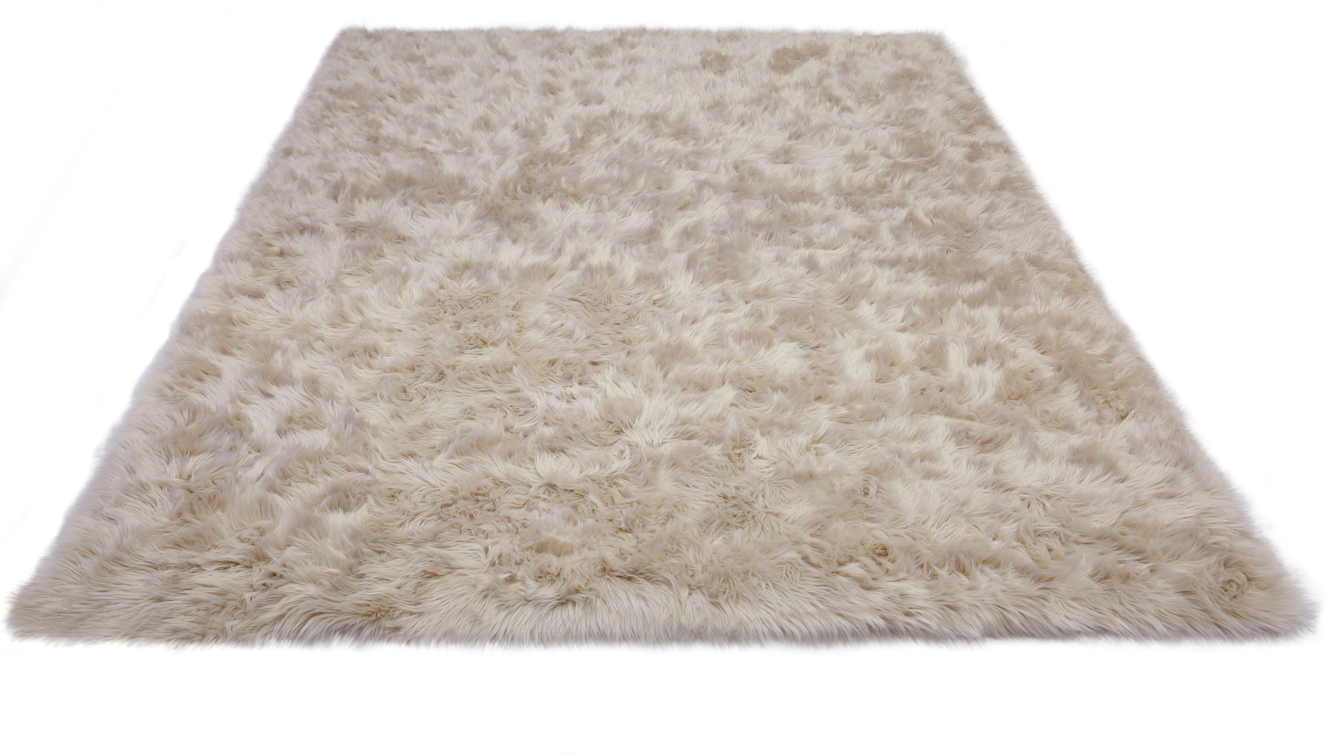 Hochflor-Teppich Dena Teppiche, Home affaire, rechteckig, Höhe: 60 mm, Kunstfell, weich, Uni-Farben, Wohnzimmer, Schlafzimmer, Esszimmer