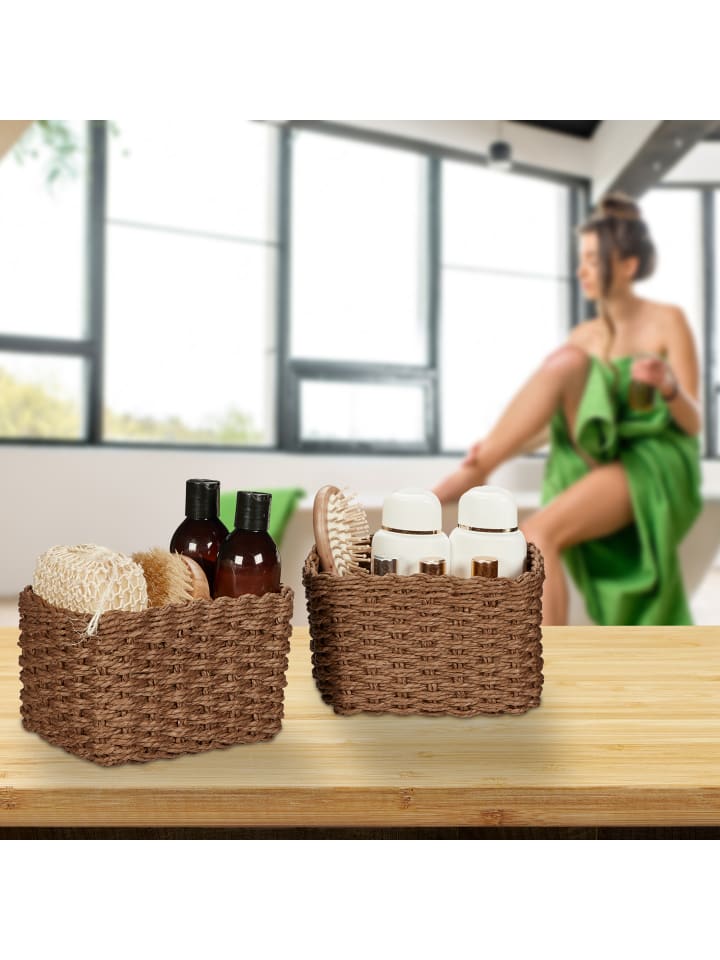relaxdays 3-tlg. Aufbewahrungskorb Set in Braun günstig kaufen onesize