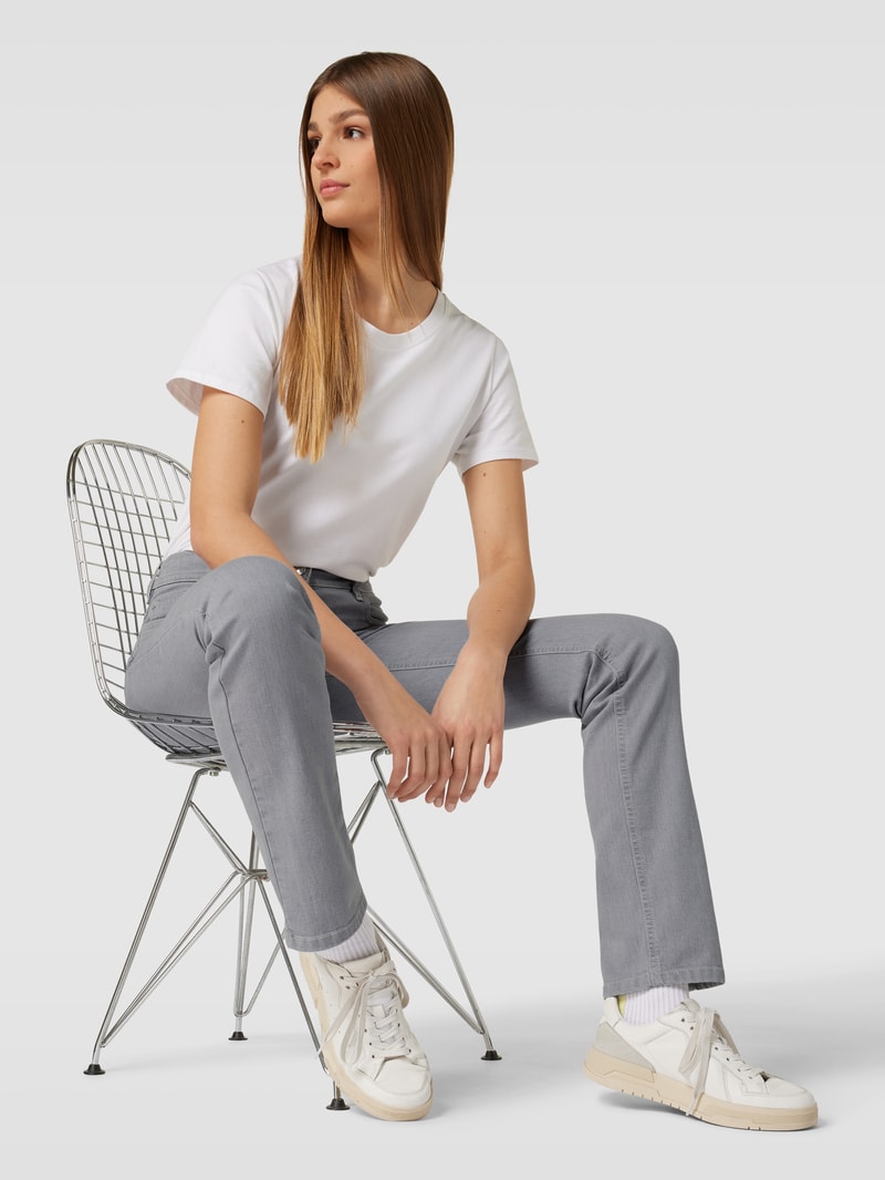 Jeans mit 5-Pocket-Design Modell 'CARLA' in hellgrau