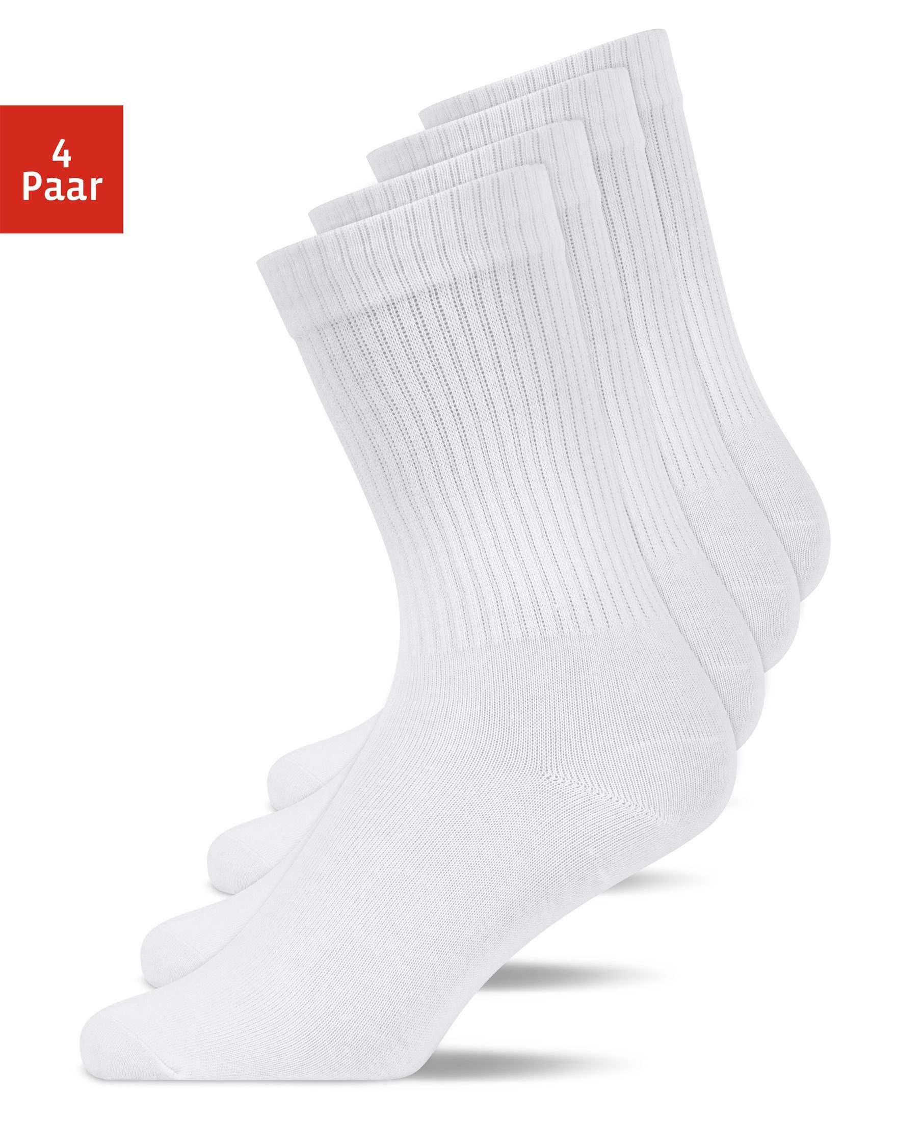 SNOCKS Tennissocken Hohe Sportsocken für Damen & Herren Tennissocken (2-Paar) aus Bio-Baumwolle, stylish für jedes Outfit