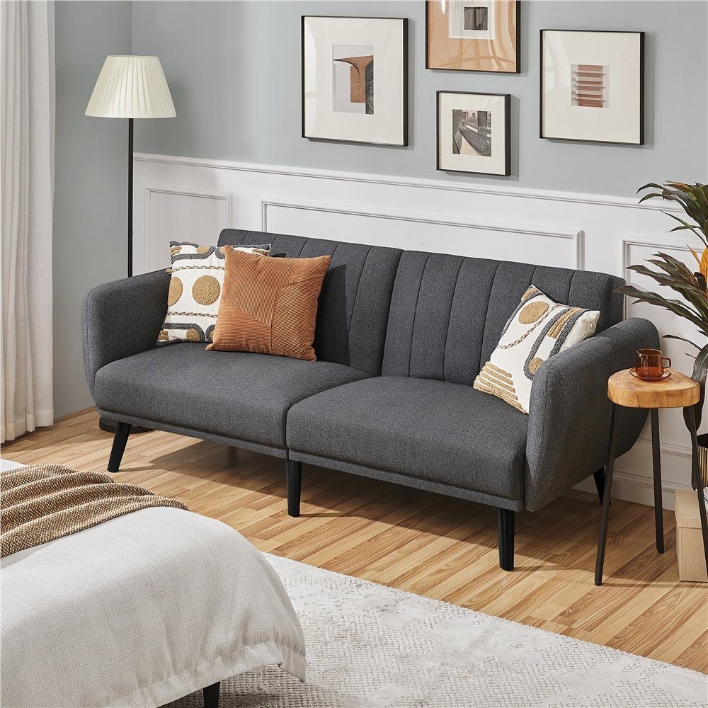 Yaheetech Schlafsofa, Klappsofa mit Schlaffunktion 3-Sitzer Sofa fürs Wohnzimmer