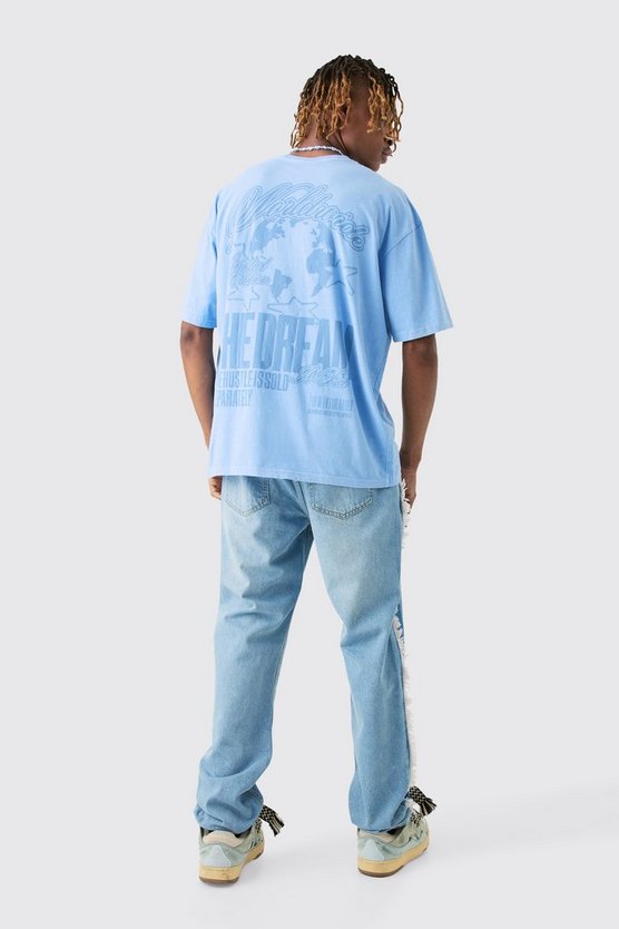 Tall ausgefranste Jeans mit geradem Bein
