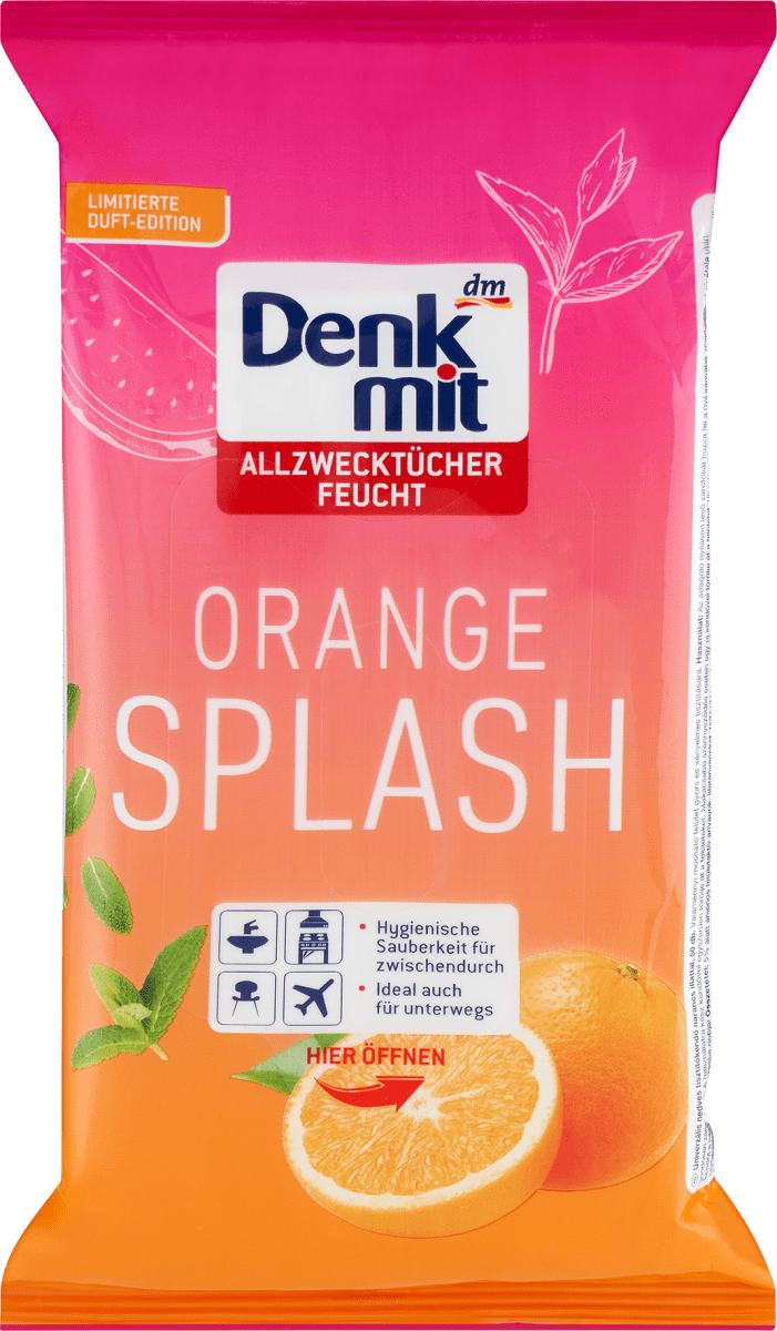 feuchte Allzwecktücher Orange Splash, 50 St