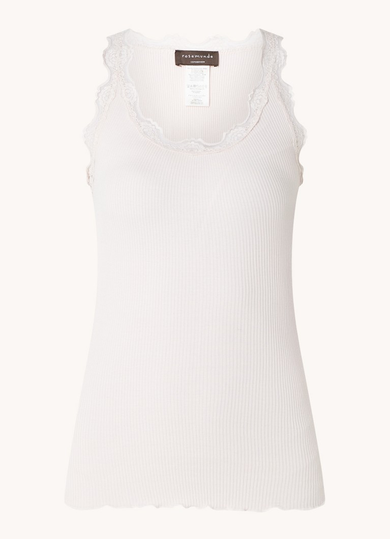 Rosemunde Tank top in silk blend with lace