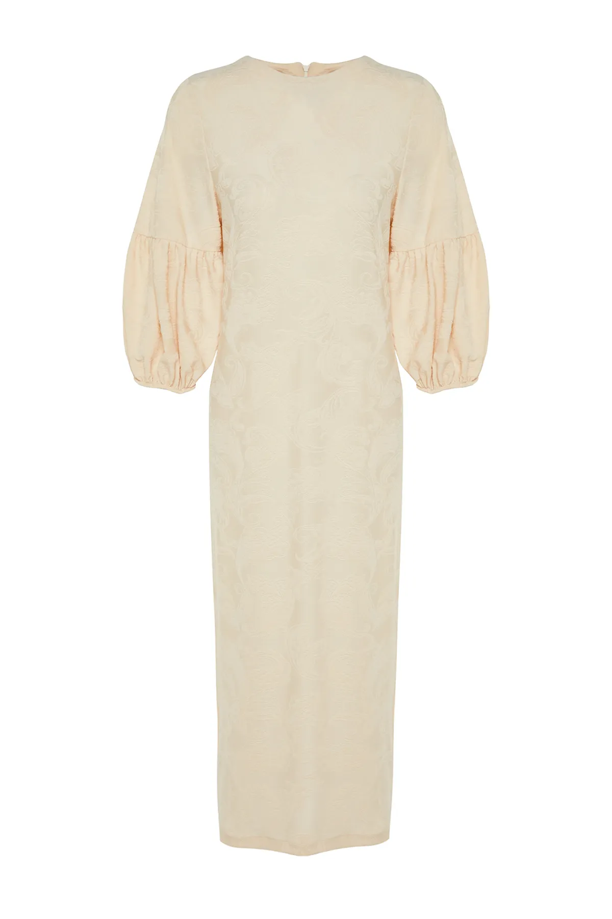 Trendyol Modest  Kleid mit Ballonärmeln und Blumenmuster in Steinprägung TCTSS24DB00012