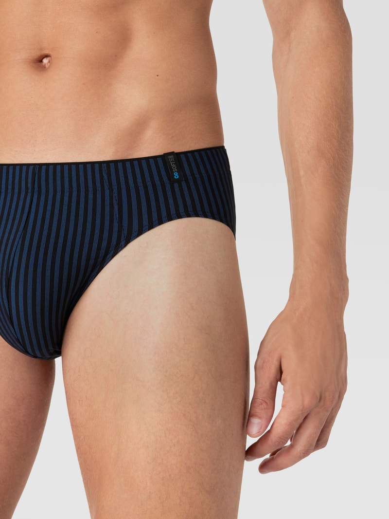 Slip mit Streifenmuster Modell 'Supermini' in dunkelblau