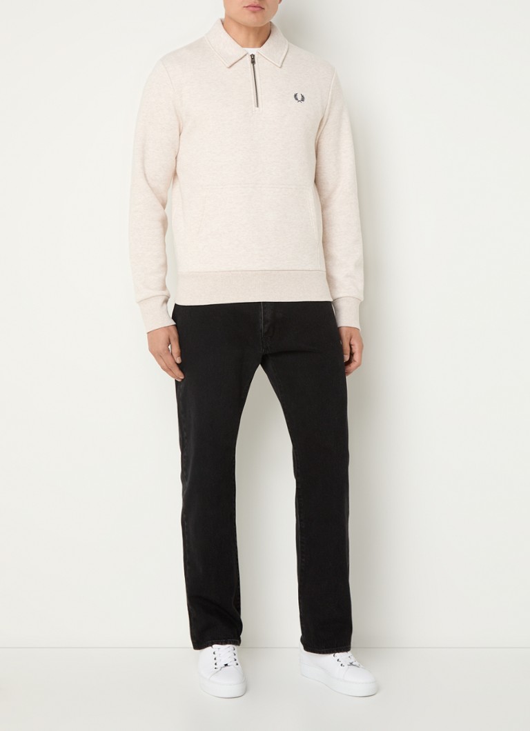 Sweter Fred Perry z zamkiem błyskawicznym i haftowanym logo