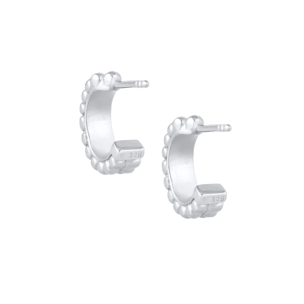 Elli Elli Boucles d'Oreilles Mini-balle créole pour dames en argent sterling 925 Boucles d'oreilles