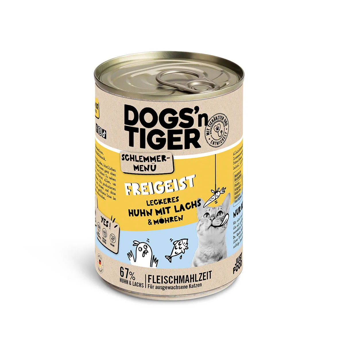 Dogs'n Tiger Schlemmermenü Freigeist Huhn, Lachs & Möhre