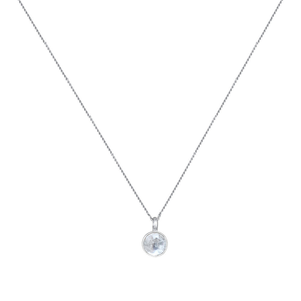 Elli PREMIUM Elli PREMIUM Collier Pendentif Solitaire Femme Classique avec Pierre de Lune en A collier