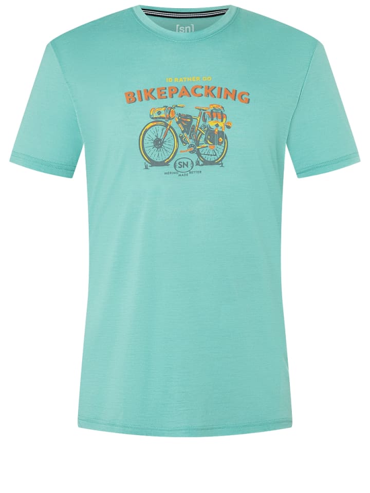 super.natural Merino T-Shirt M BIKEPACKING TEE in grün günstig kaufen