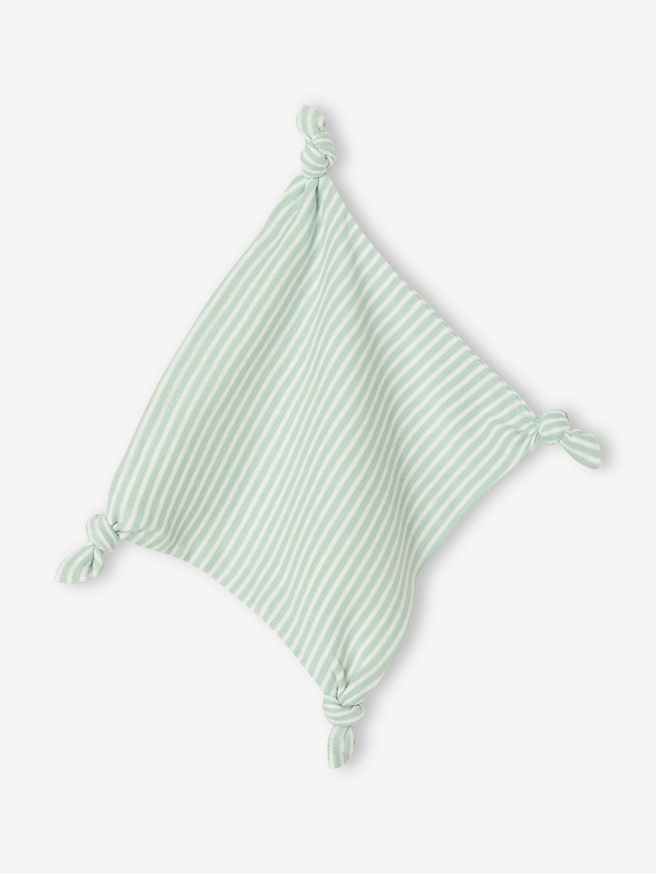 Ensemble naissance combinaison + body + doudou en coton bio vert amande