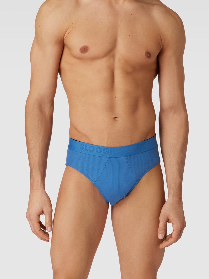 Slip mit Streifenmuster im 2er-Pack in blau