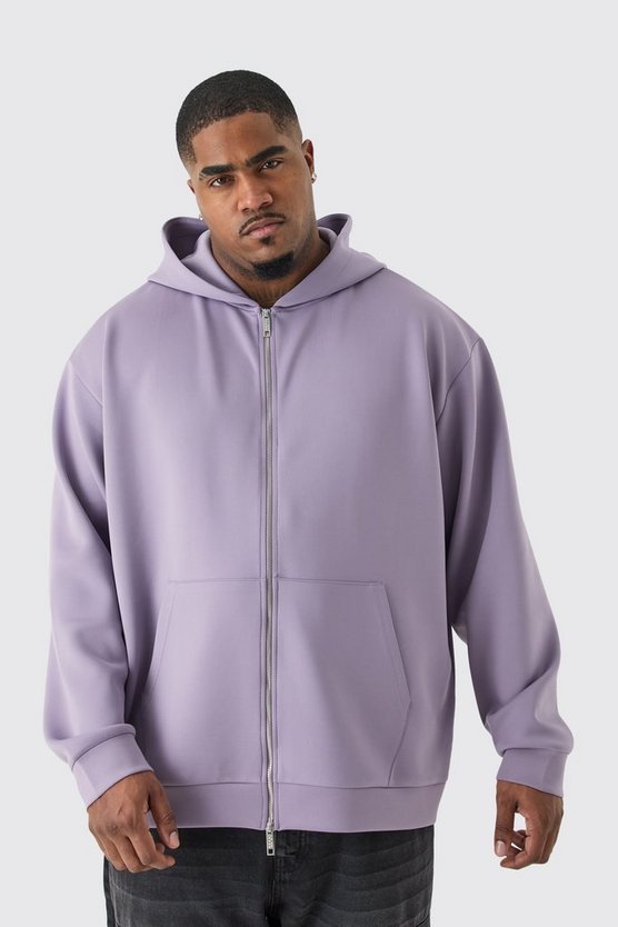 Plus Oversize Scuba Hoodie mit Reißverschluss