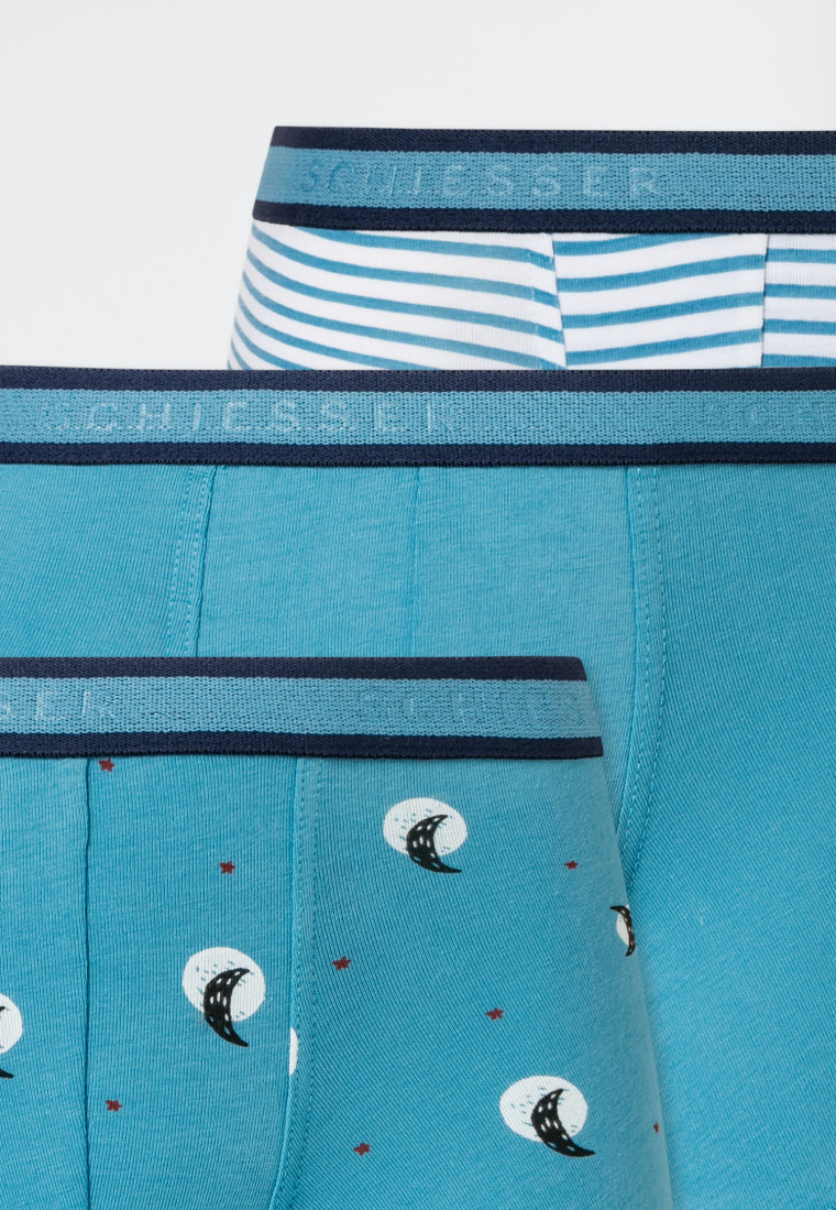 Shorts 3er-Pack Organic Cotton Webgummibund Mond-Sterne-Print - 95/5