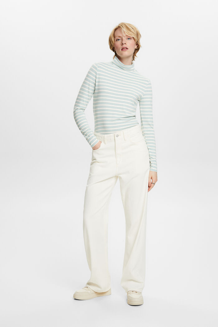 Gestreiftes Longsleeve mit Rollkragen