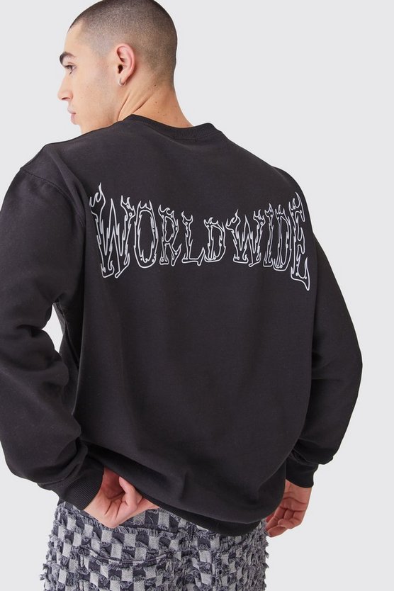 Oversize Worldwide Sweatshirt mit Print