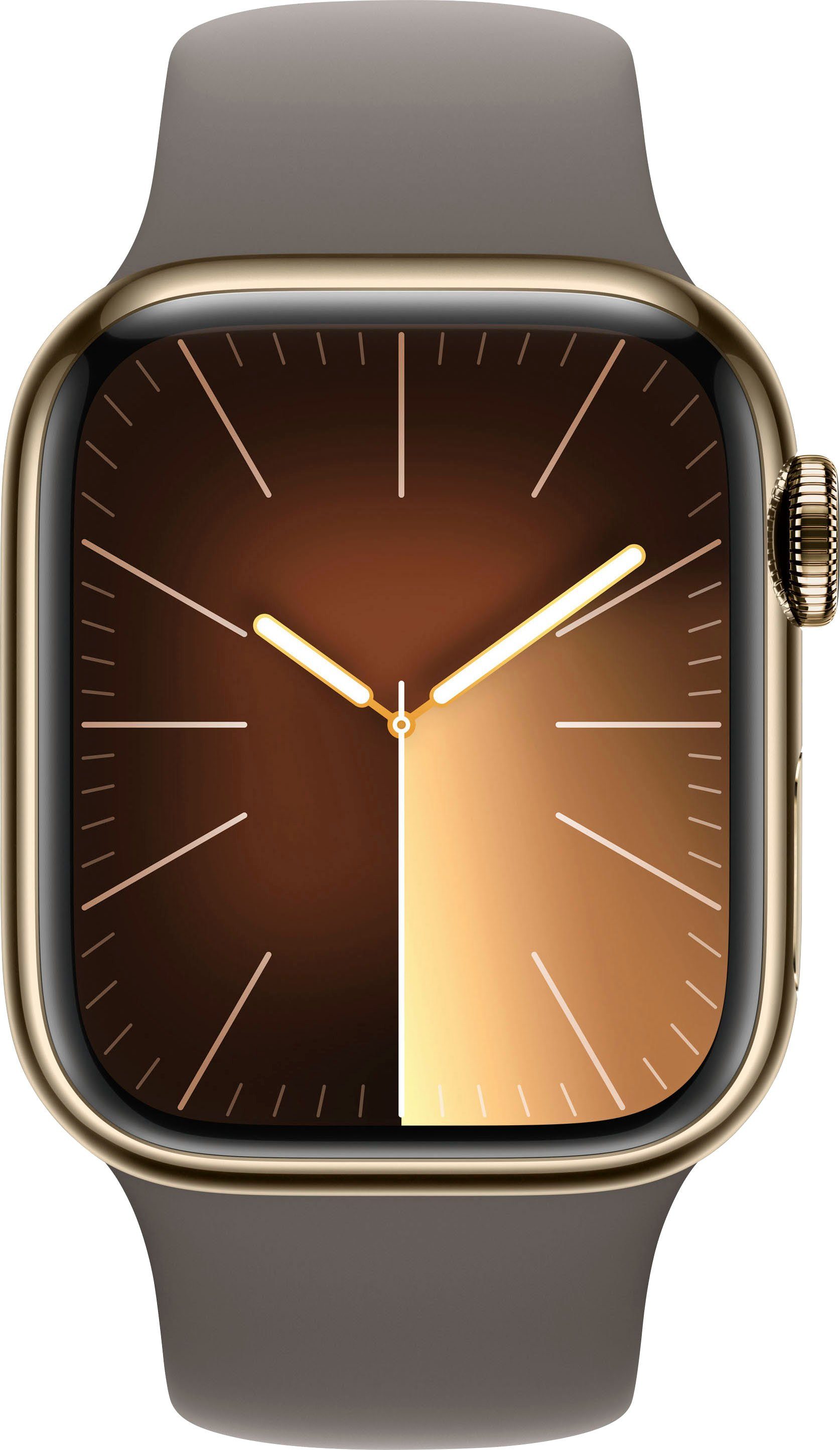 Apple Watch Series 9 GPS + Cellular 41mm Edelstahl Smartwatch (4,1 cm/1,61 Zoll, Watch OS 10), Sport Band