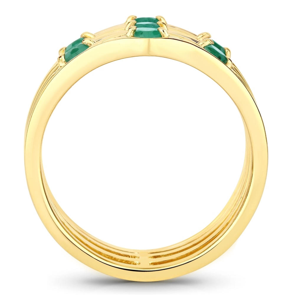 Rafaela Donata Bague Argent sterling Emeraude en Or jaune Bague