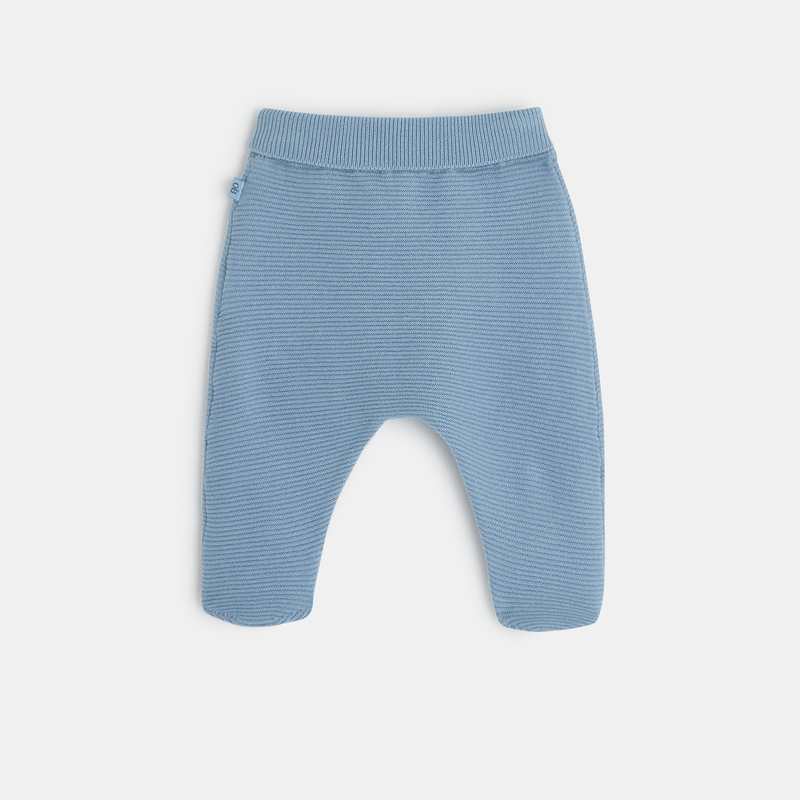 Legging tricot côtelé bleu naissance