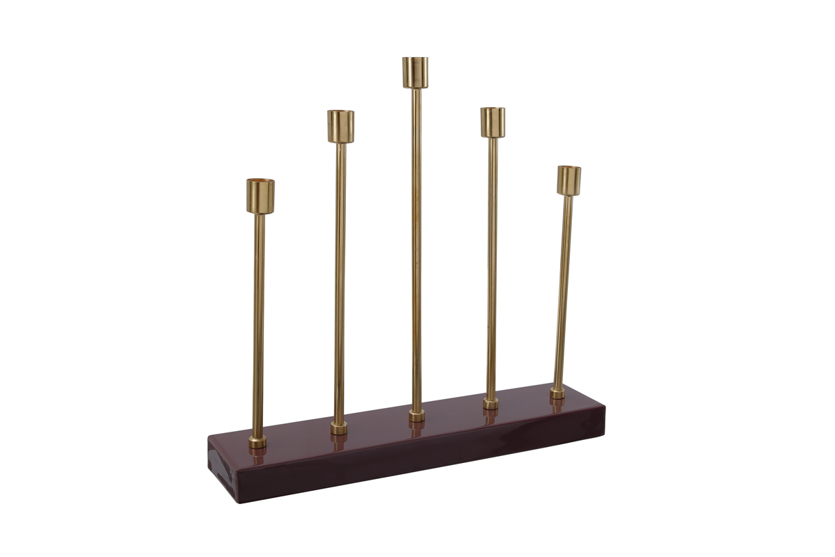 Kayoom Kerzenhalter Art Deco 525 Bordeaux / Gold