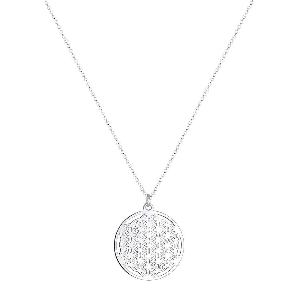 Elli Elli Collier Femme Fleur de Vie Ornement - (925/1000) Argent collier