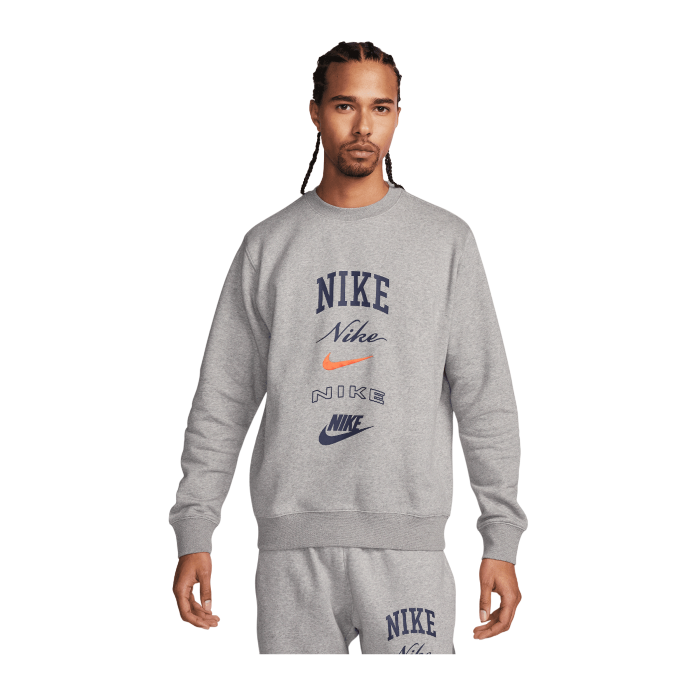 Nike Club Fleece Crew Sweatshirt Grau F063