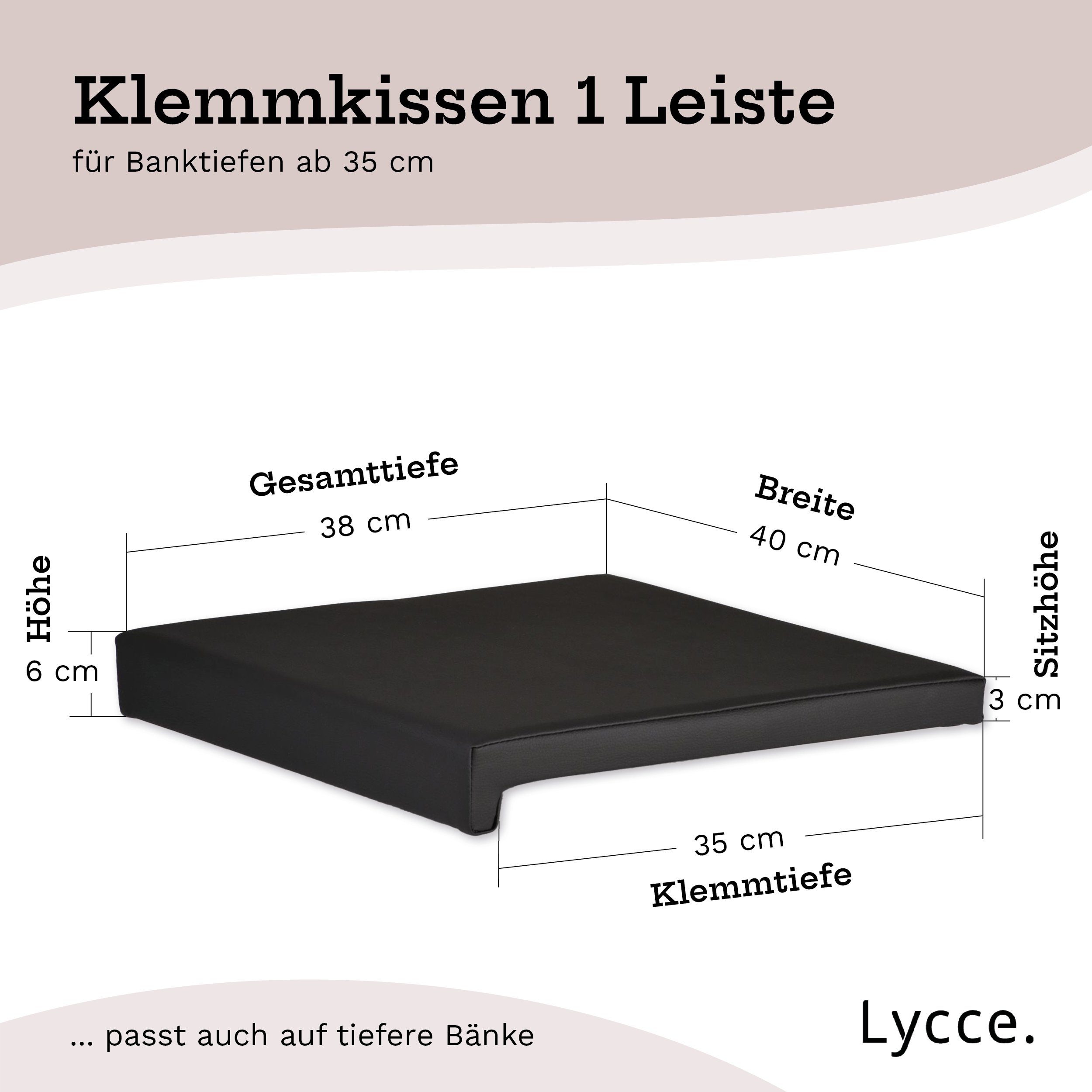 animal-design Bankauflage, (1 St), Sitzkissen 1 Leiste 35cm Klemmtiefe Kunstleder - made in Germany