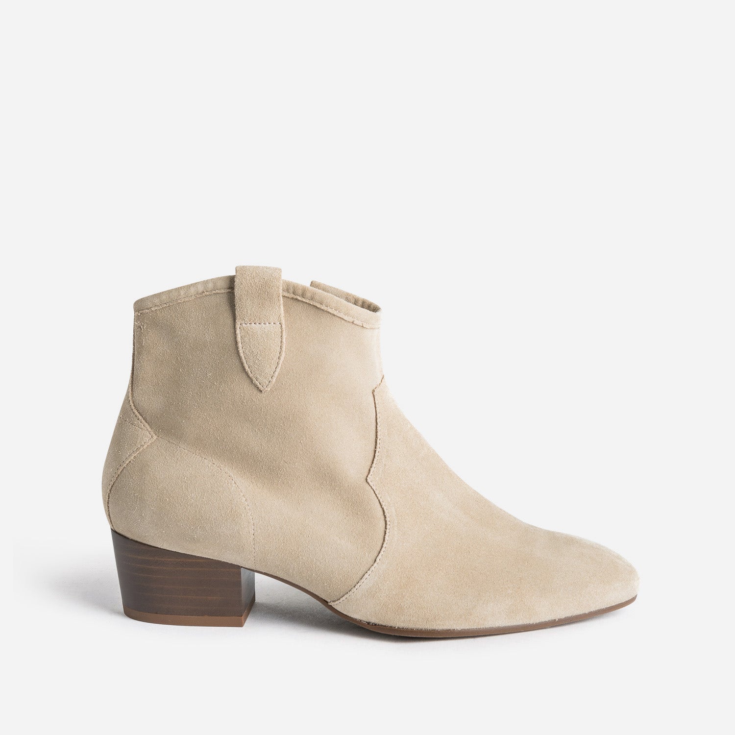 Boots Western ERAM FLEX taupe en cuir velours