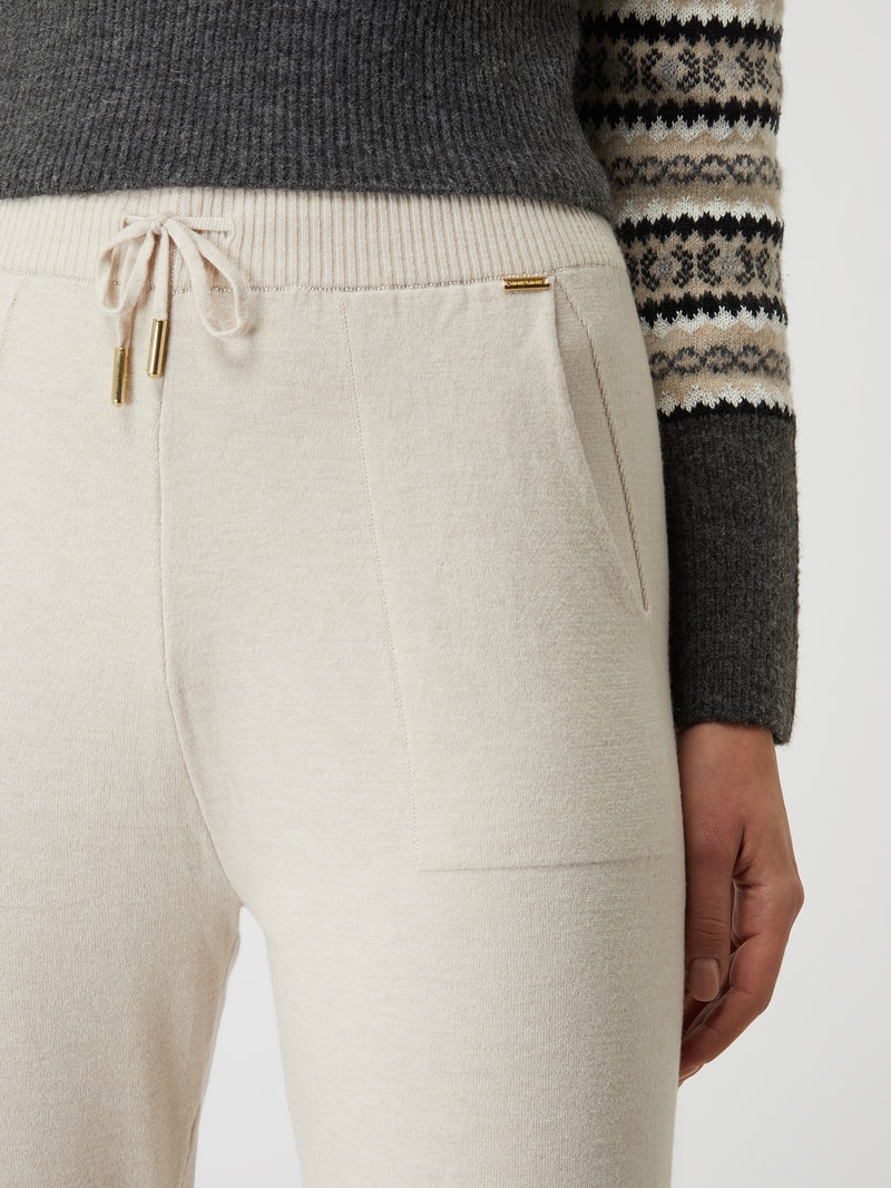 Strickhose aus Viskosemischung in beige meliert