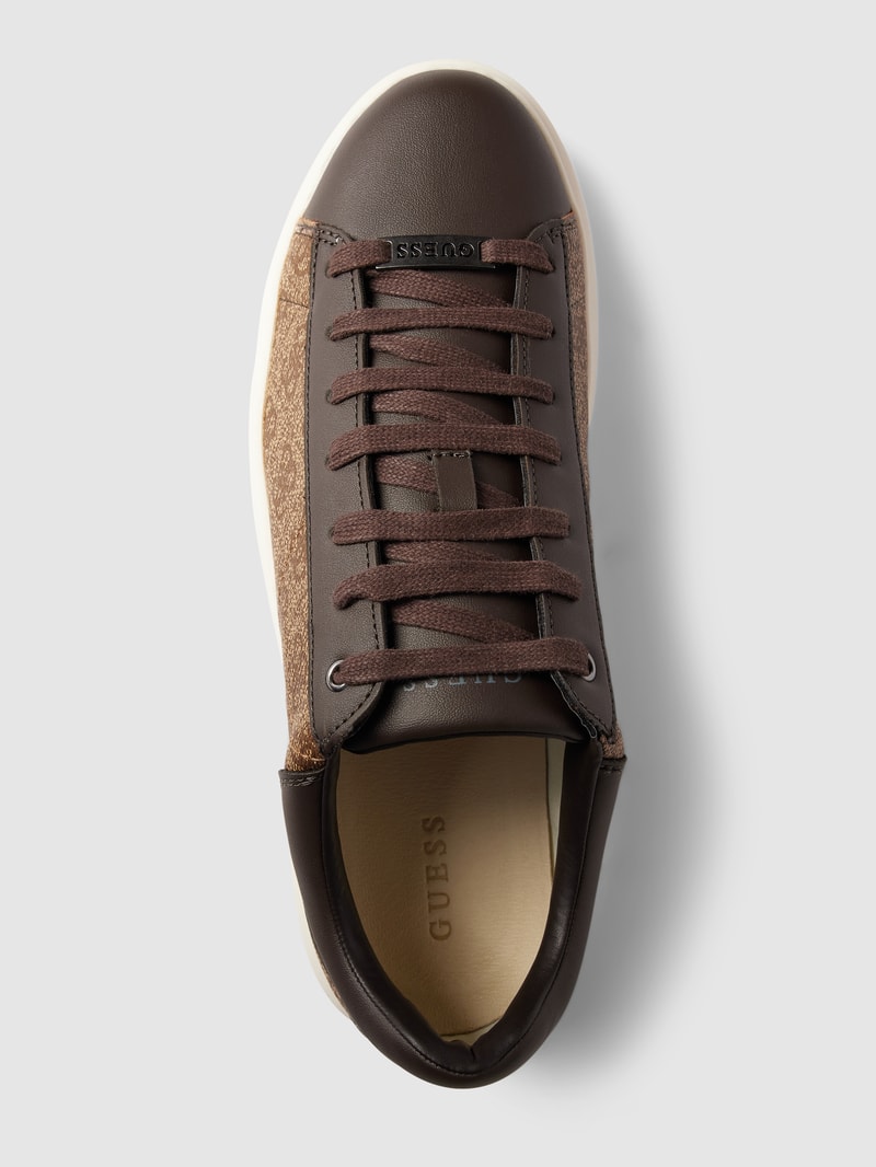 Sneaker mit Label-Print Modell 'VIBO' in mittelbraun