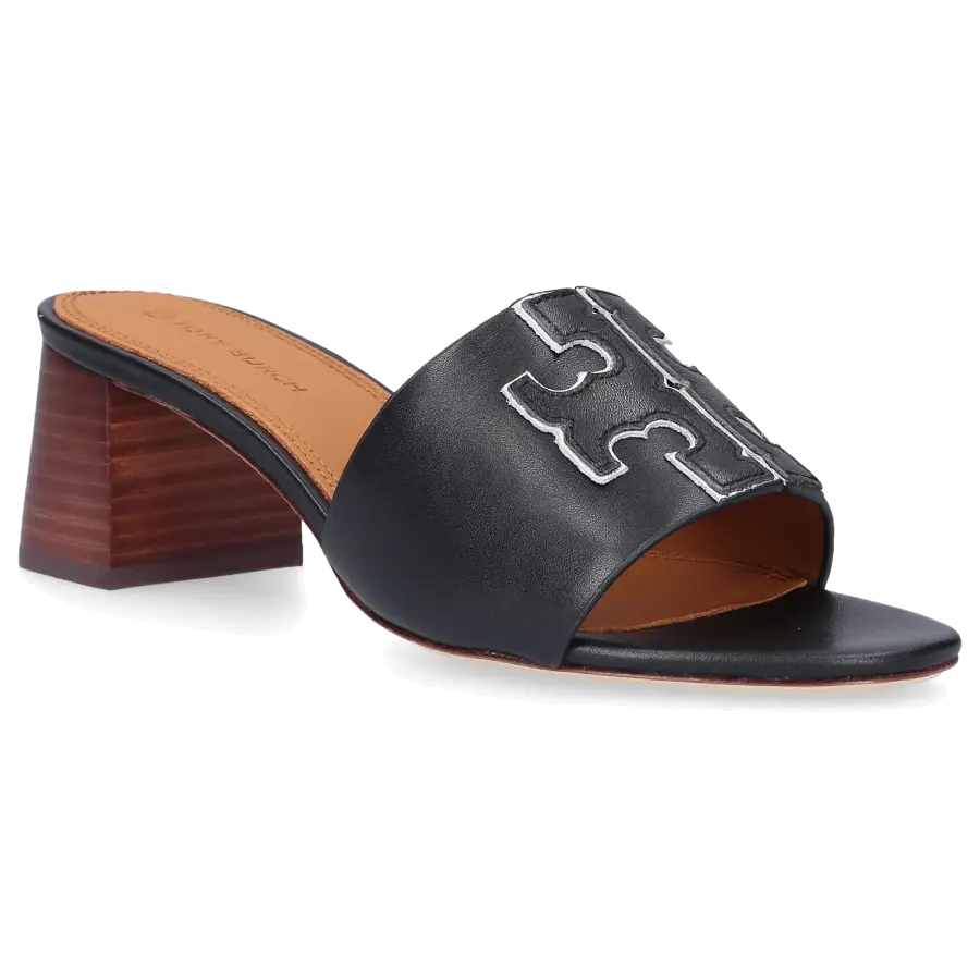 Tory Burch - Sandalen INES Kalbsleder Logo schwarz - schwarz