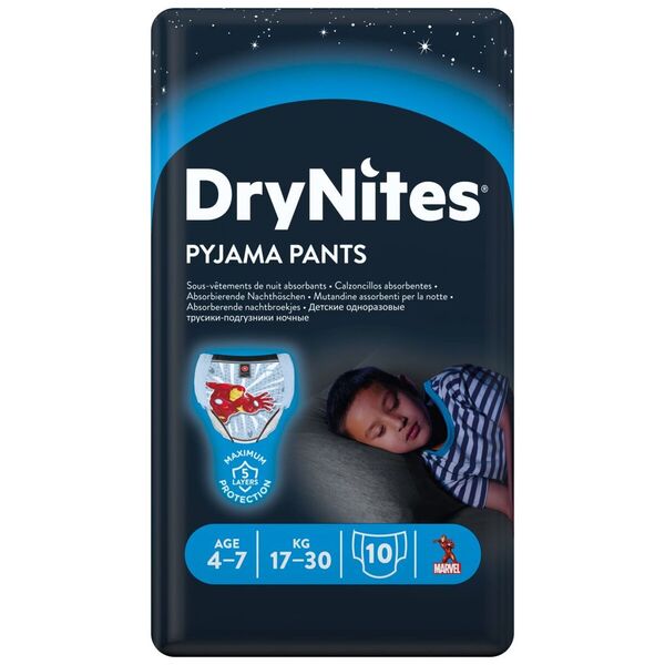 DryNites Poikien 4-7-vuotiaiden Yöhousut 4-7 vuotta (17-30 kg) 10 kpl