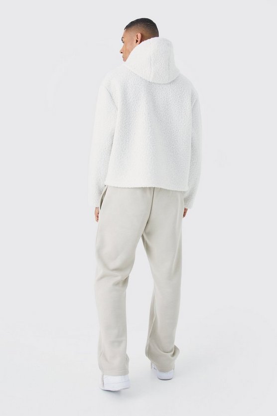 Kastiger Oversize Bouclee Borg-Hoodie