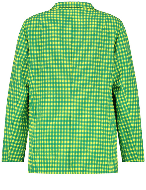 Karierter Blazer aus Seersucker