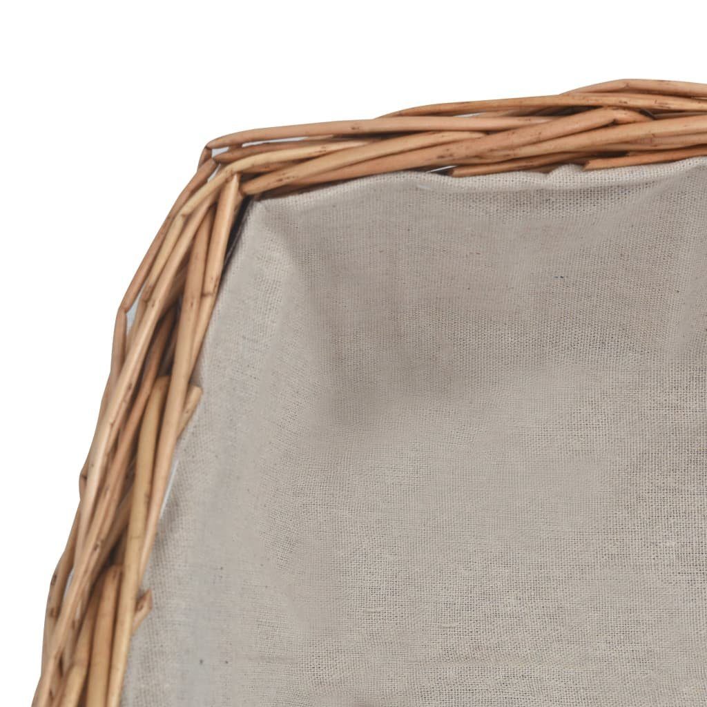 vidaXL Kaminholzregal Holzkorb mit Tragegriff 61,5 46,5 58 cm Braun Weide, BxTxH:61x46x58 cm