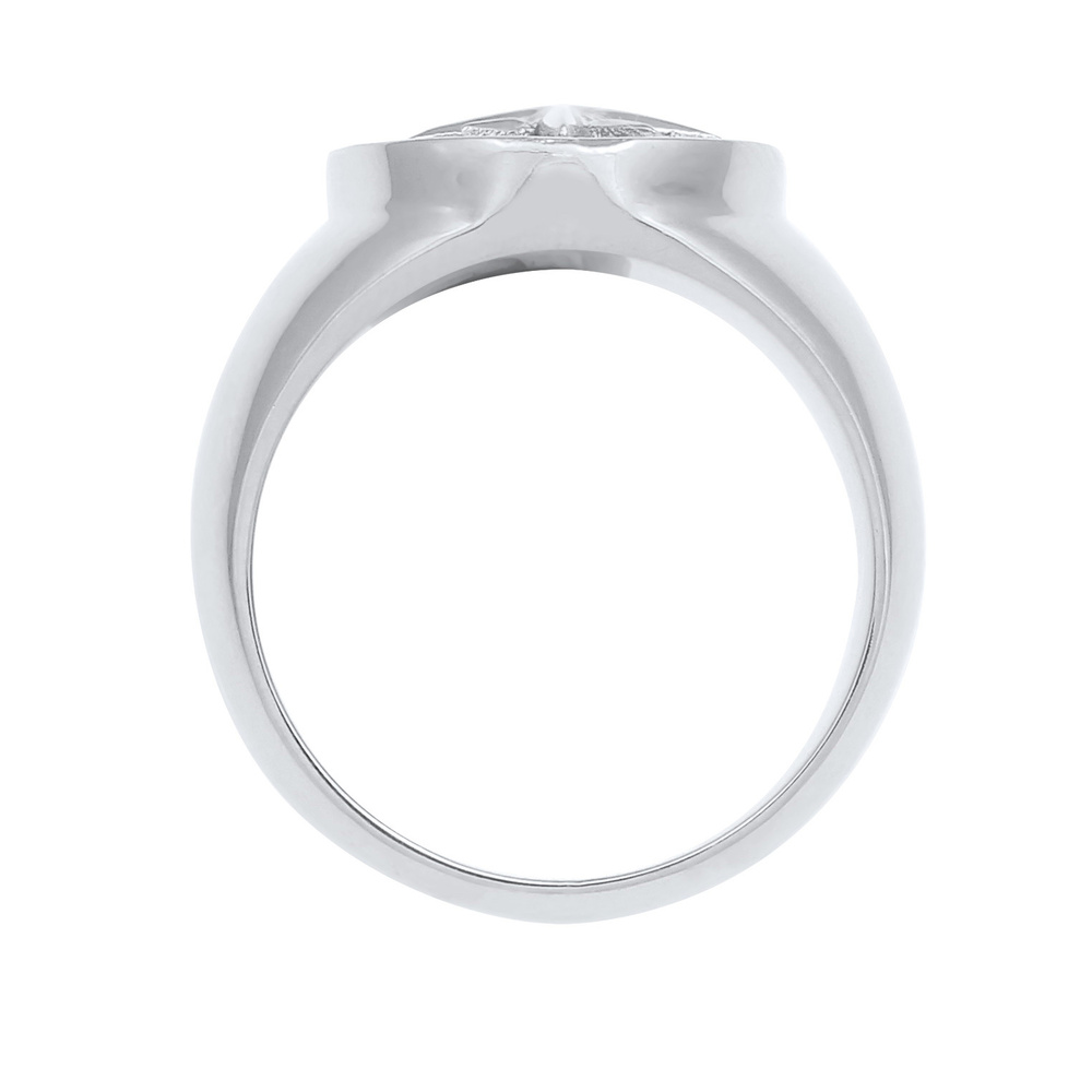 KUZZOI KUZZOI Bague Hommes sceau boussole vintage en argent sterling 925 Bague