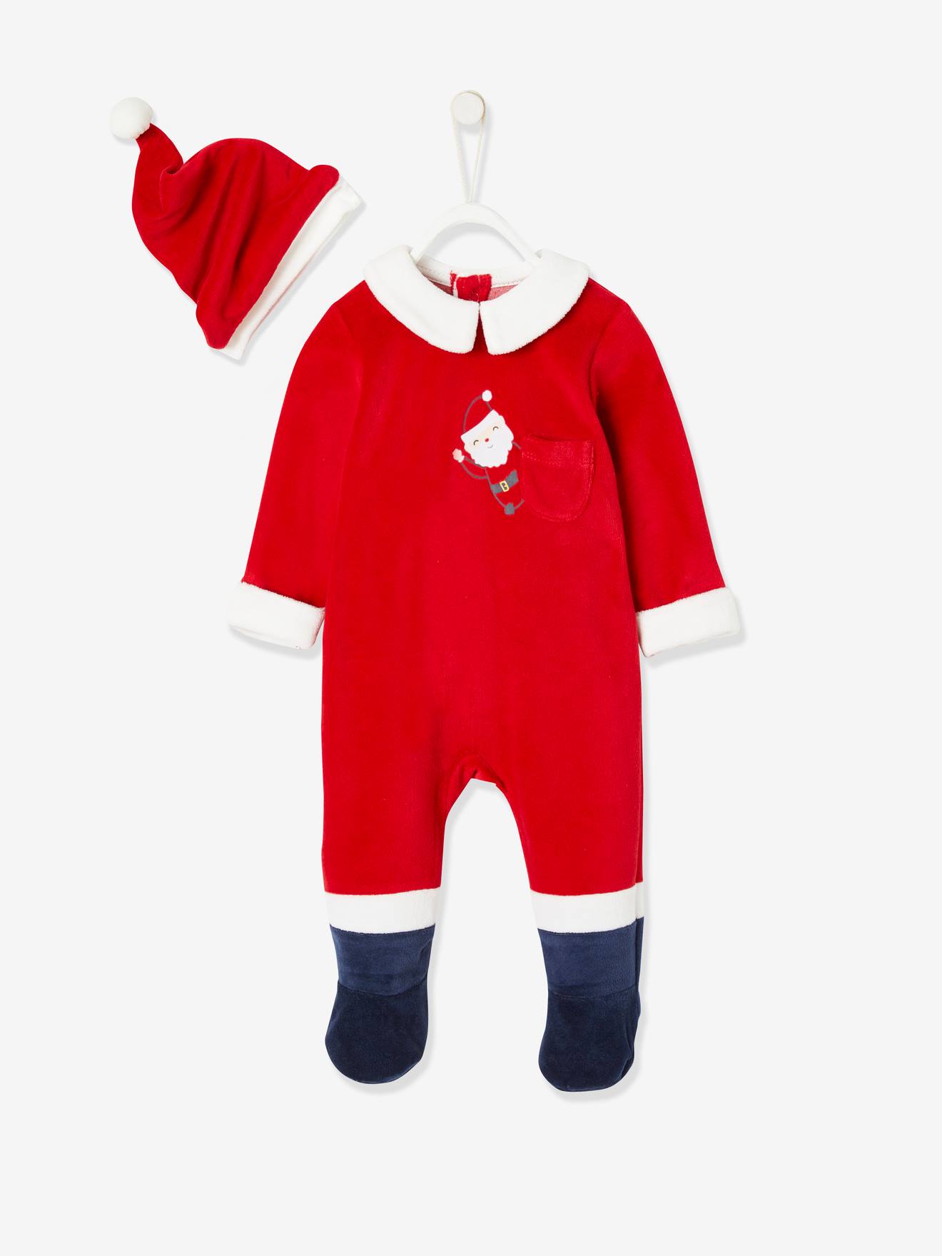 Vertbaudet Baby Weihnachts-Geschenkset: Strampler & Mütze - ziegel
