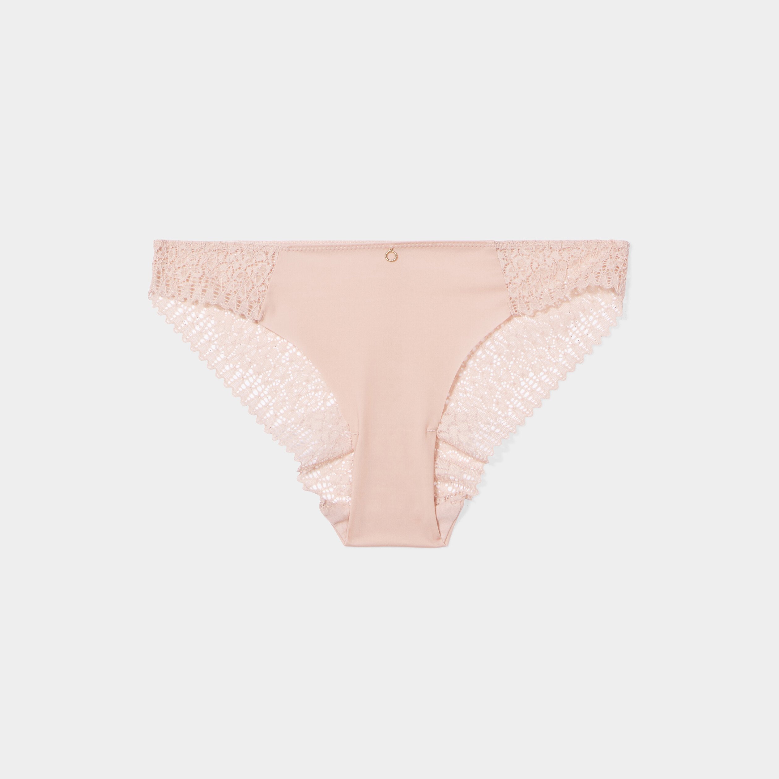 Culotte micro dentelle rose poudrée femme | La Halle
