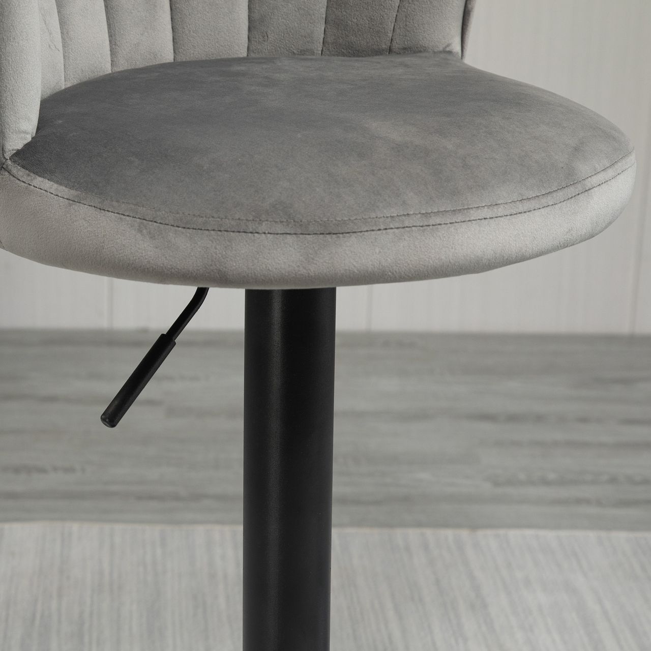 HOMCOM 2er-Set Barhocker Barstühle mit Lehne drehbar höhenverstellbar Grau