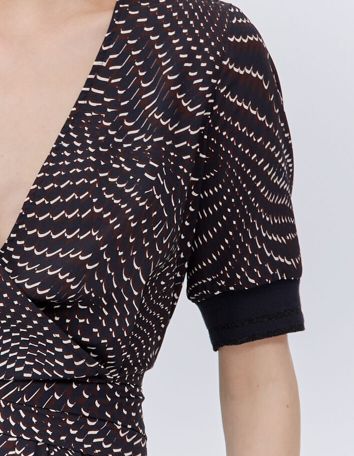 Robe grenat à imprimé psychédélique Femme