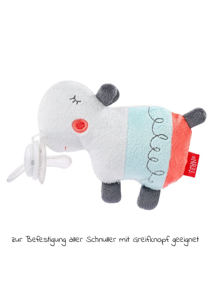 Fehn Mini-Kuscheltier mit Schnullerhalter Nilpferd - Loopy in grau,bunt günstig kaufen onesize