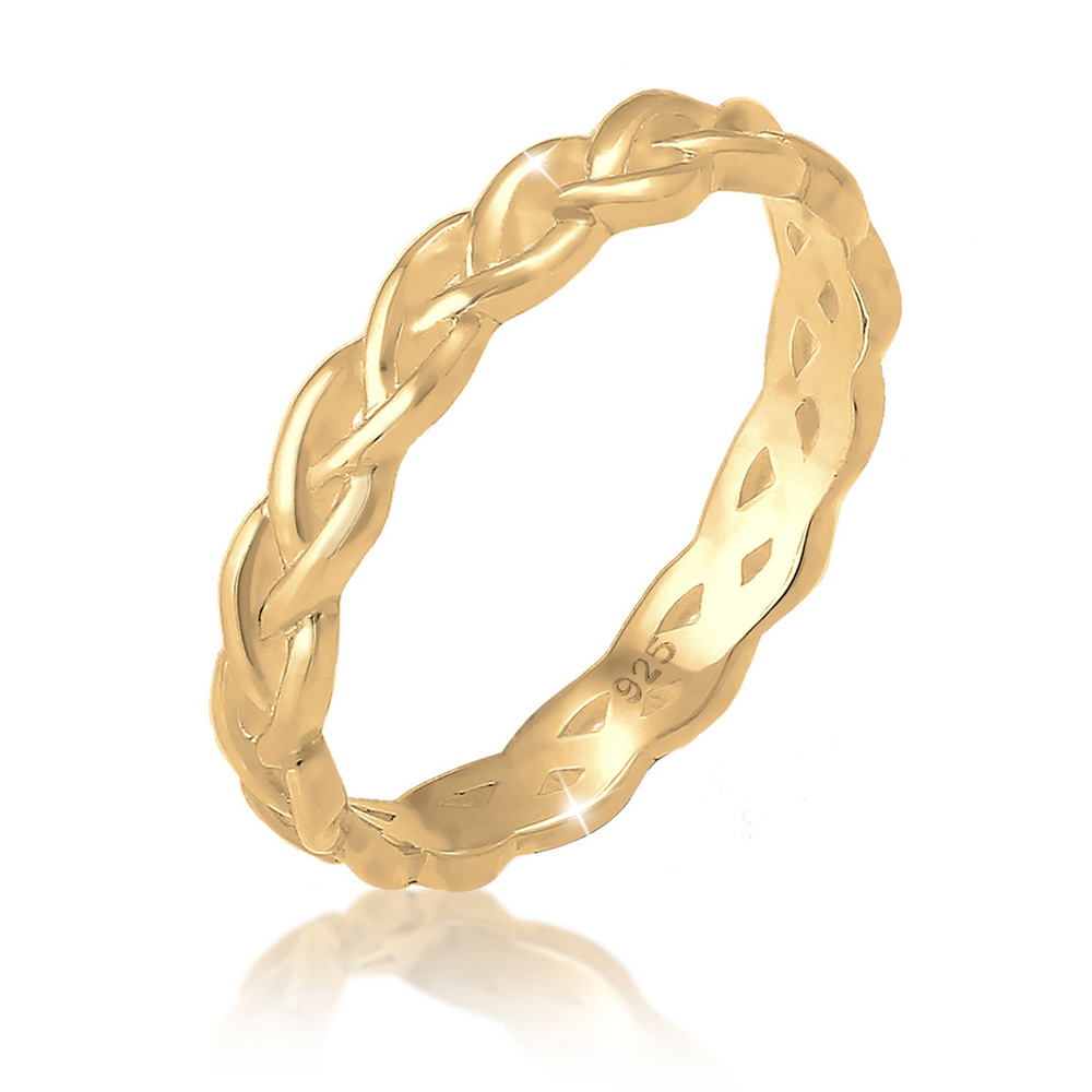 Elli Elli Bague Femmes Tressé Infini Nœud Tendance en Argent Sterling 925 Bague