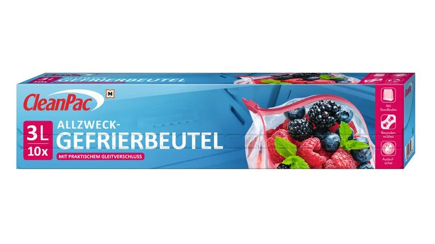 CleanPac Gefrierbeutel mit Gleitverschluss 3 Liter
